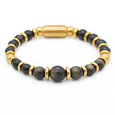 Men's Strength and Clarity Bracelet: Golden Obsidian, Black Obsidian with Gold